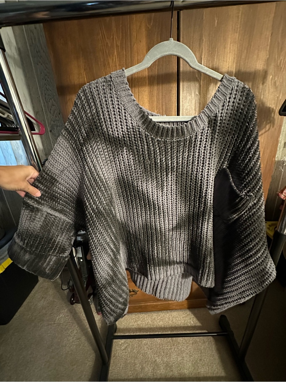 Cozy Chunky Knit Women's Sweater - Gray - Picture 2 of 2